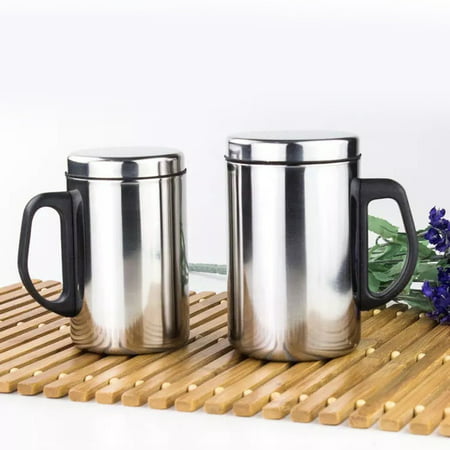 500ml Insulate Travel Mug Cocktail Tumbler Wine Cup Stainless Steel Mug Lid